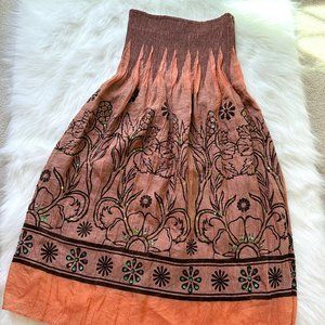 Anthropologie Lapis Dress Skirt Convertible Peach Pink Beaded Boho #A097B OS